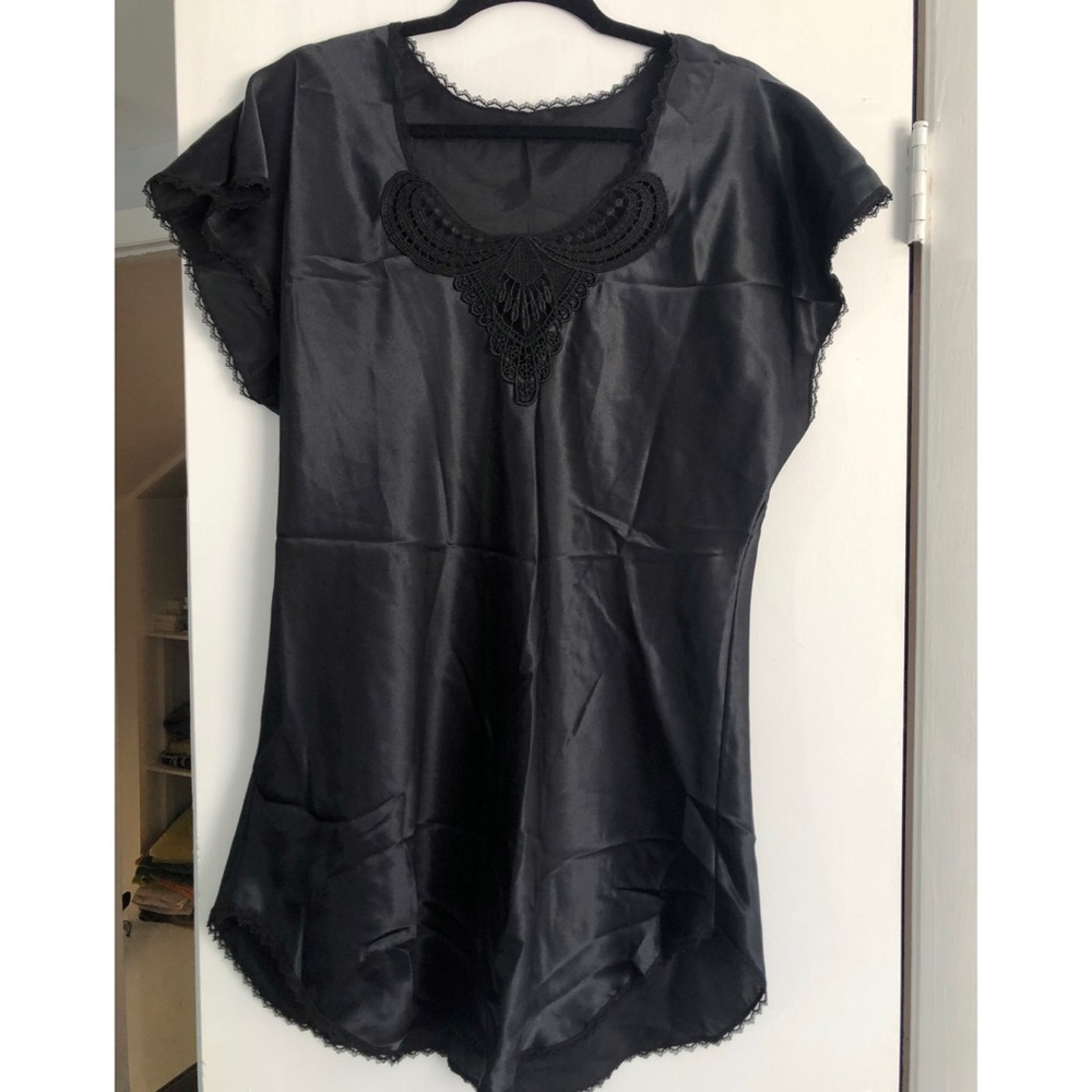 Silky Black Beach Coverup